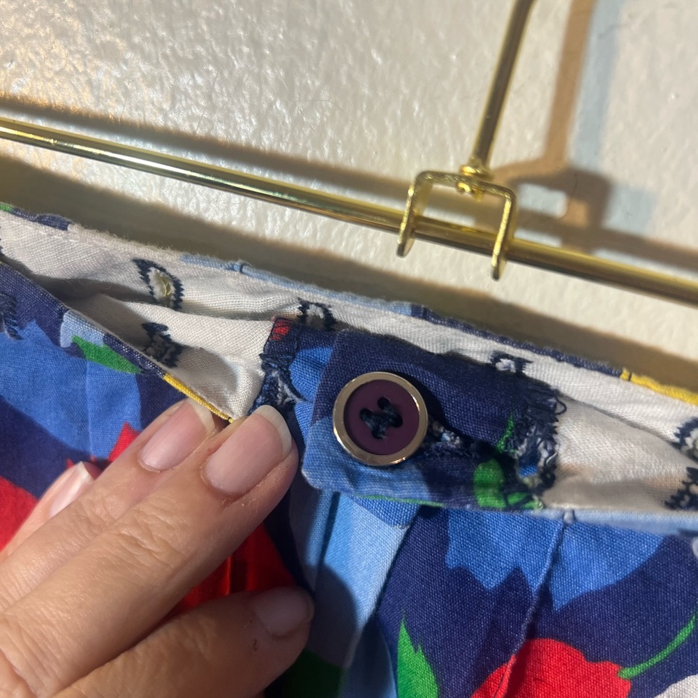 Vintage 70s Cotton Colorful Tulips Print Vintage A-Line Skirt handmade Medium - Picture 6 of 6
